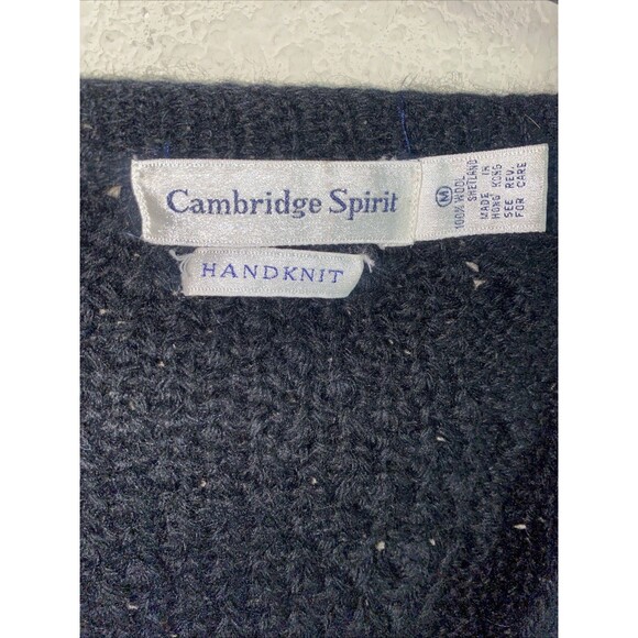 Vintage Cambridge Spirit Wool Fisherman Cable  Knit Cardigan Sweater Button M - Picture 6 of 12